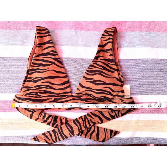 NWT, Women, Aerie, Tiger Striped, Bikini Top, Sz Small - Picture 3 of 6